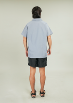 Load image into Gallery viewer, Gray V-Neck Linen Polo
